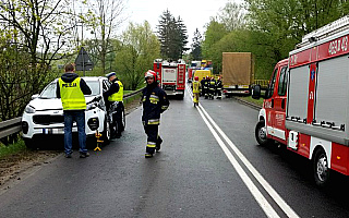 Wypadek czterech samochodów na drodze krajowej nr 15